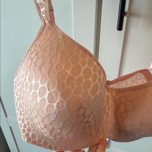 Delta Burke Peach Lace-Overlay Full Coverage Bra - Picture 5 of 6